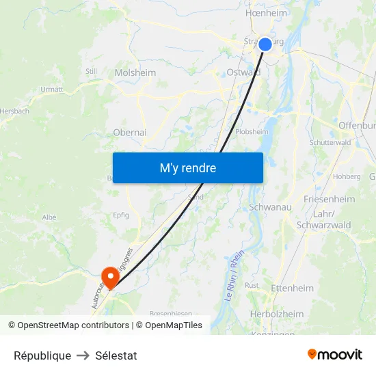 République to Sélestat map