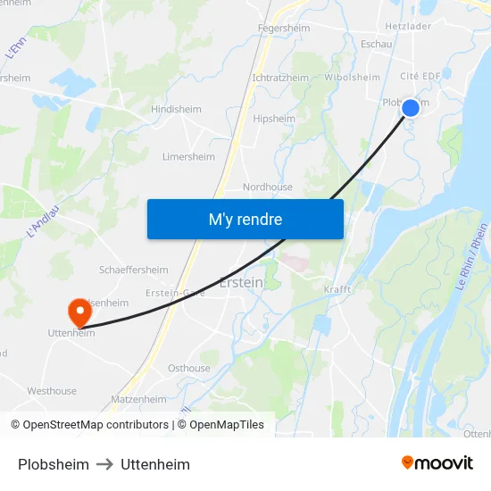 Plobsheim to Uttenheim map