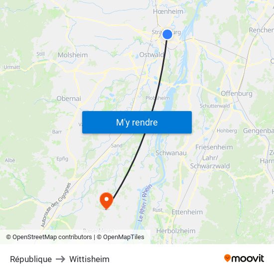 République to Wittisheim map