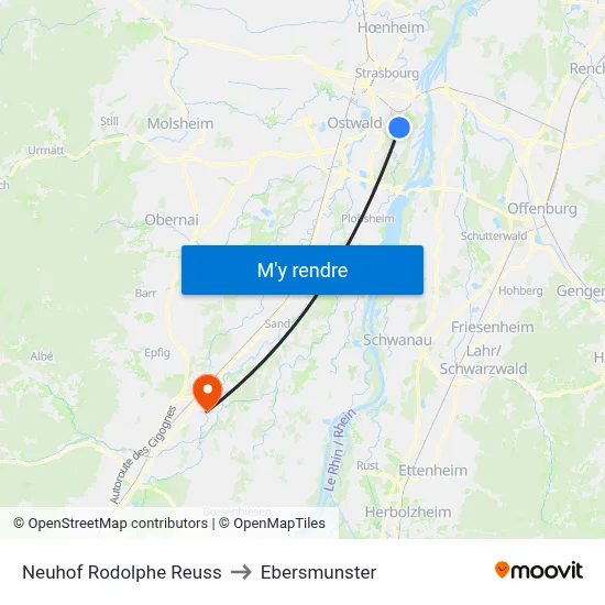 Neuhof Rodolphe Reuss to Ebersmunster map