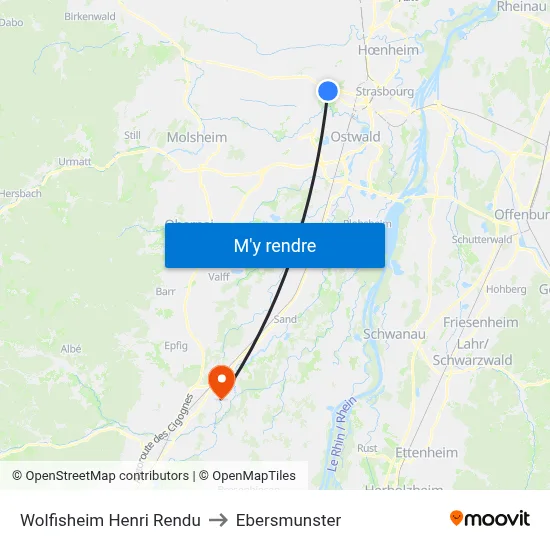 Wolfisheim Henri Rendu to Ebersmunster map