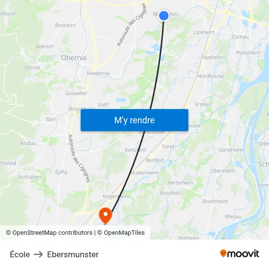 École to Ebersmunster map