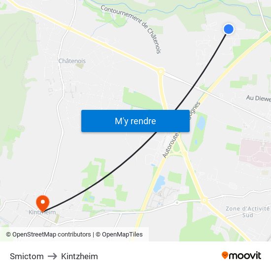 Smictom to Kintzheim map