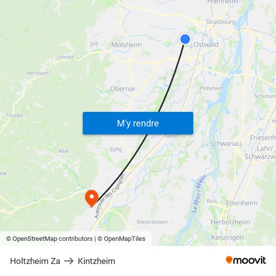 Holtzheim Za to Kintzheim map