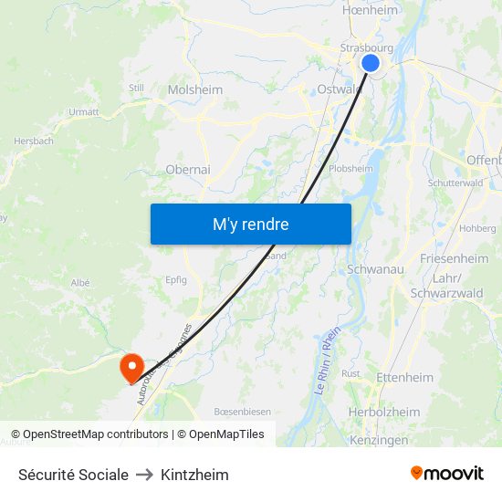 Sécurité Sociale to Kintzheim map