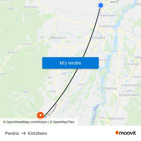 Perdrix to Kintzheim map