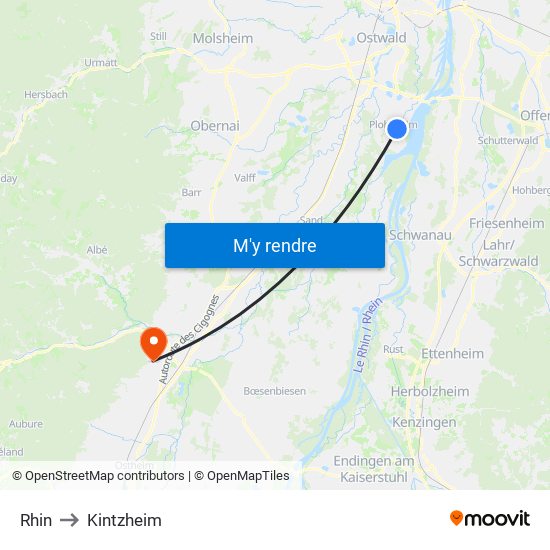 Rhin to Kintzheim map