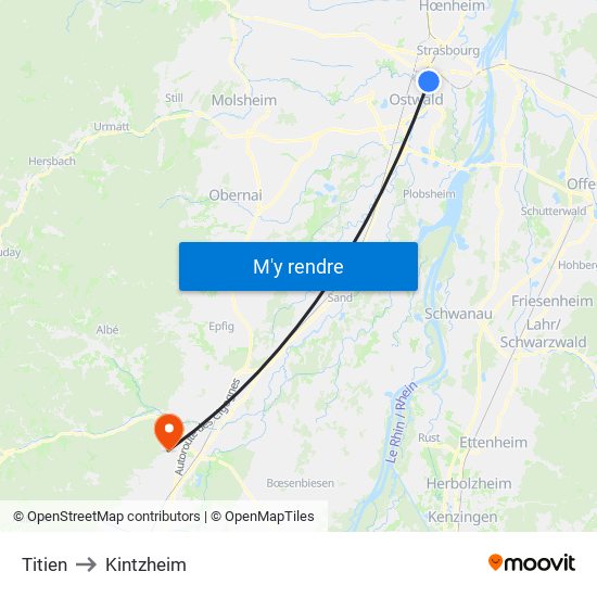Titien to Kintzheim map