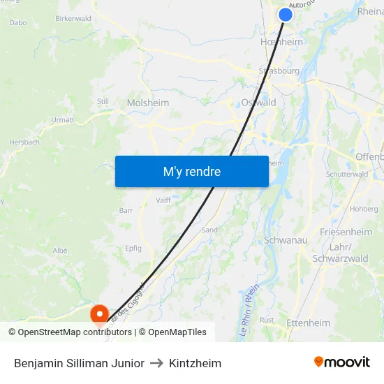 Benjamin Silliman Junior to Kintzheim map