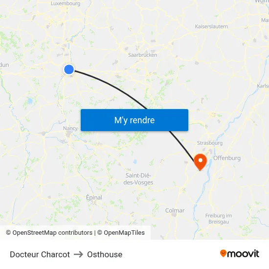 Docteur Charcot to Osthouse map