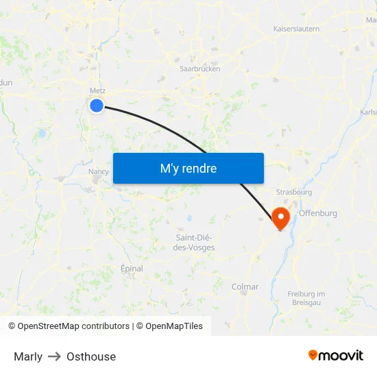 Marly to Osthouse map