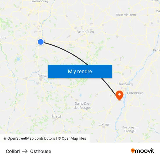 Colibri to Osthouse map