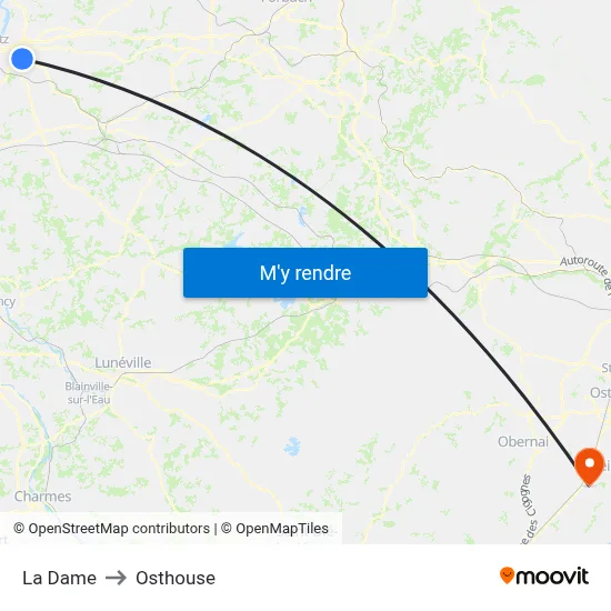La Dame to Osthouse map