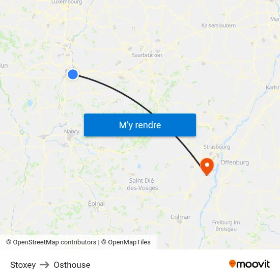 Stoxey to Osthouse map