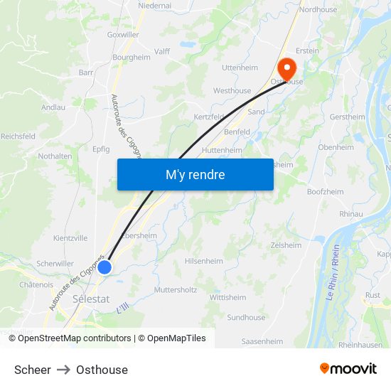 Scheer to Osthouse map