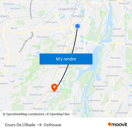 Cours De L'Illiade to Osthouse map