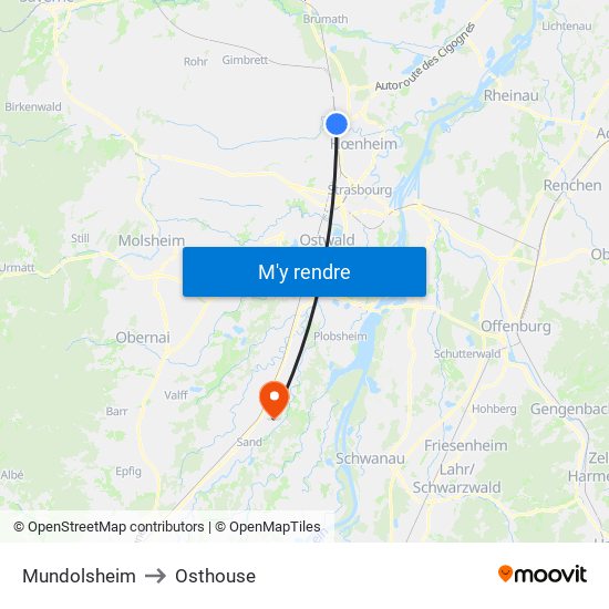 Mundolsheim to Osthouse map