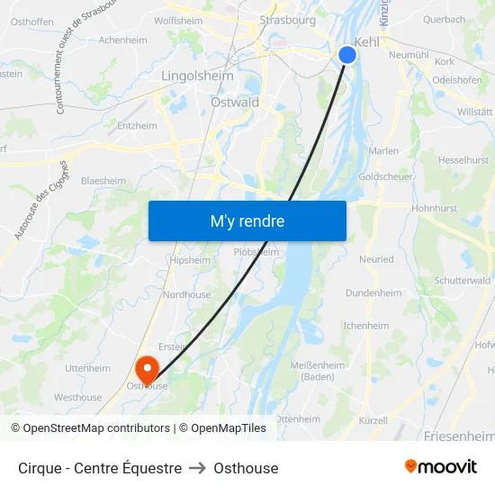 Cirque - Centre Équestre to Osthouse map
