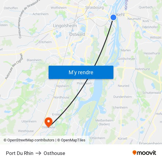 Port Du Rhin to Osthouse map