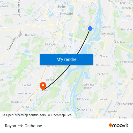 Royan to Osthouse map