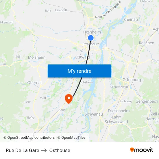 Rue De La Gare to Osthouse map