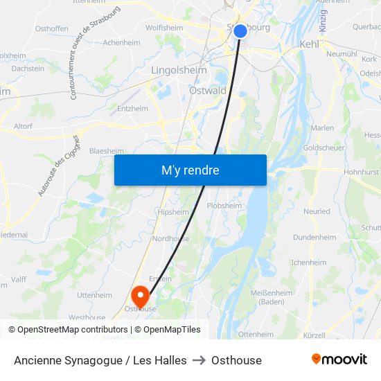 Ancienne Synagogue / Les Halles to Osthouse map