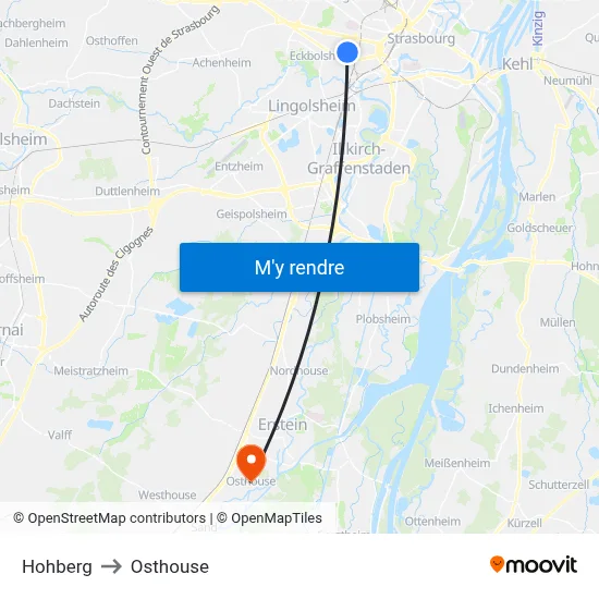 Hohberg to Osthouse map