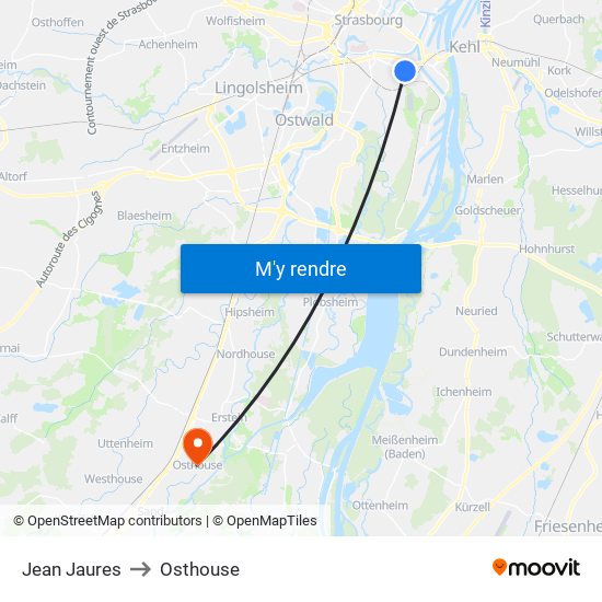 Jean Jaures to Osthouse map