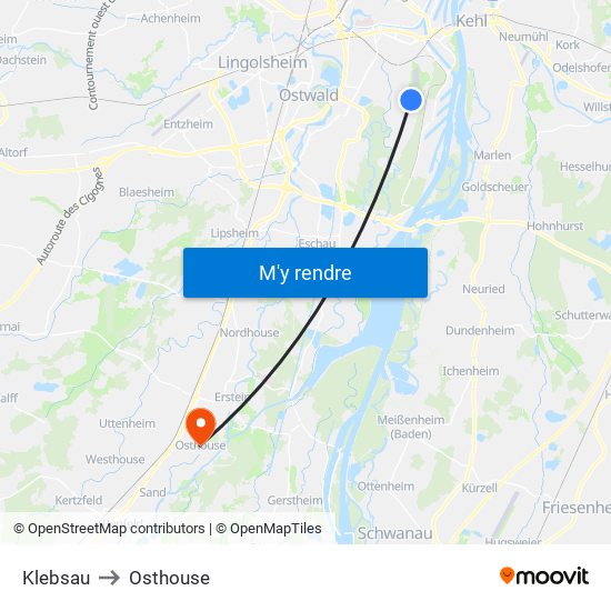 Klebsau to Osthouse map