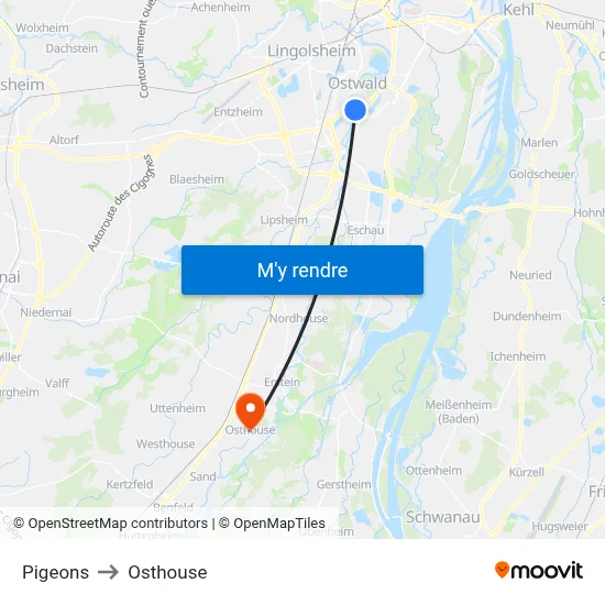 Pigeons to Osthouse map