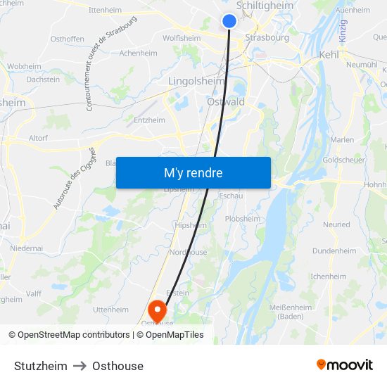 Stutzheim to Osthouse map