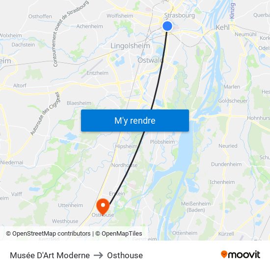 Musée D'Art Moderne to Osthouse map