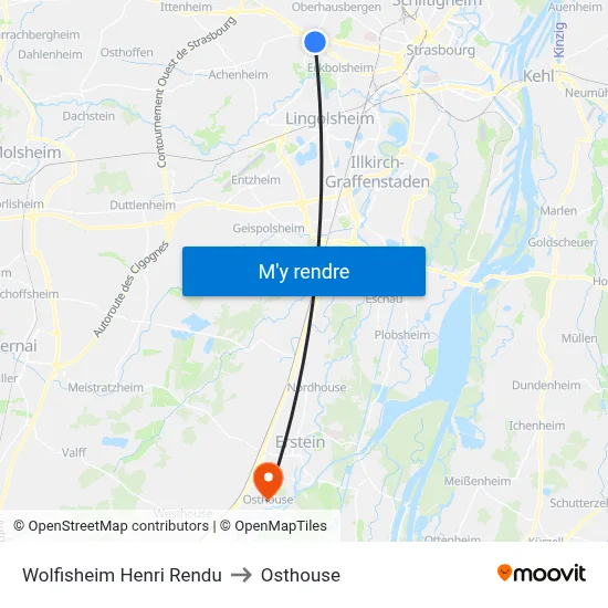 Wolfisheim Henri Rendu to Osthouse map