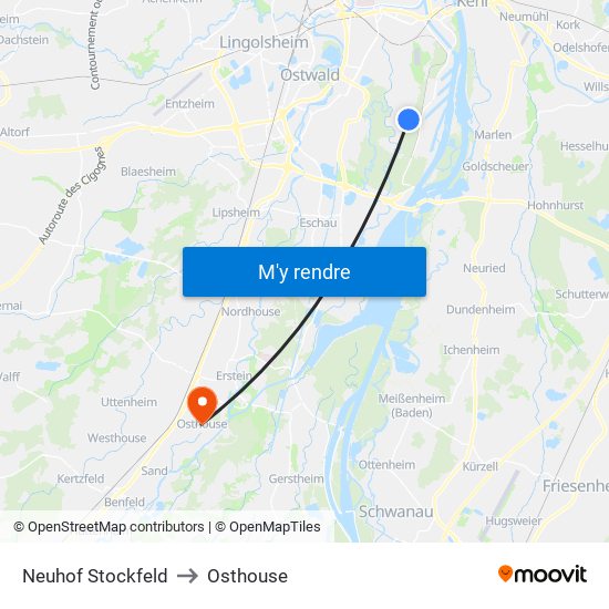 Neuhof Stockfeld to Osthouse map