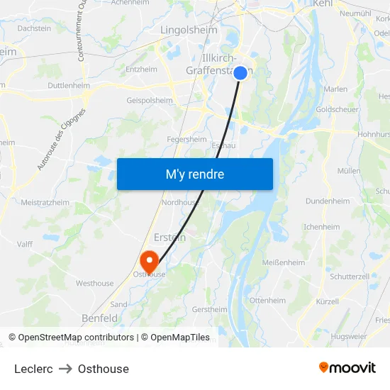 Leclerc to Osthouse map