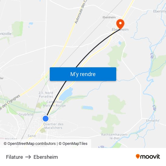 Filature to Ebersheim map