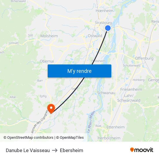 Danube Le Vaisseau to Ebersheim map