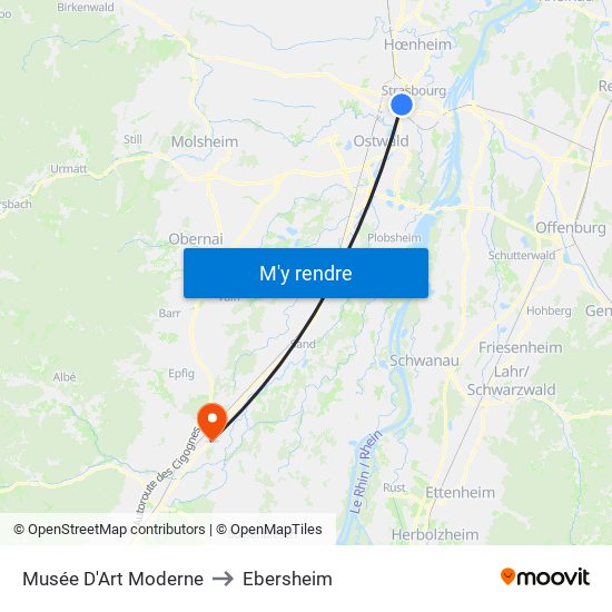 Musée D'Art Moderne to Ebersheim map