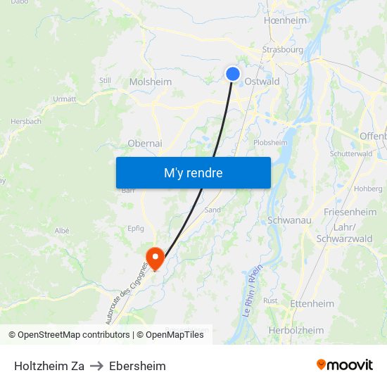 Holtzheim Za to Ebersheim map