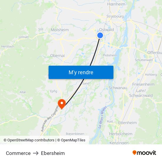 Commerce to Ebersheim map