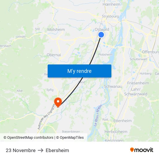 23 Novembre to Ebersheim map