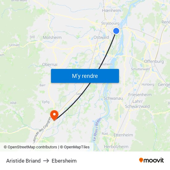 Aristide Briand to Ebersheim map