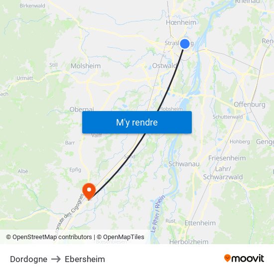 Dordogne to Ebersheim map