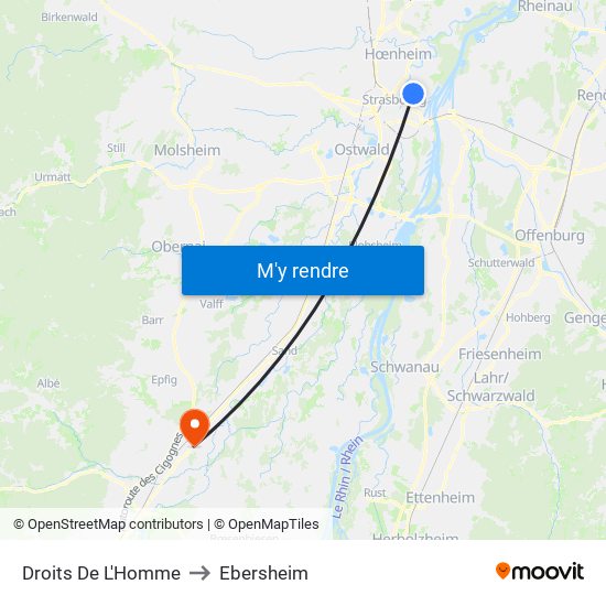 Droits De L'Homme to Ebersheim map