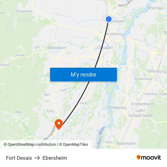 Fort Desaix to Ebersheim map