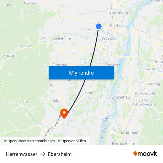 Herrenwasser to Ebersheim map