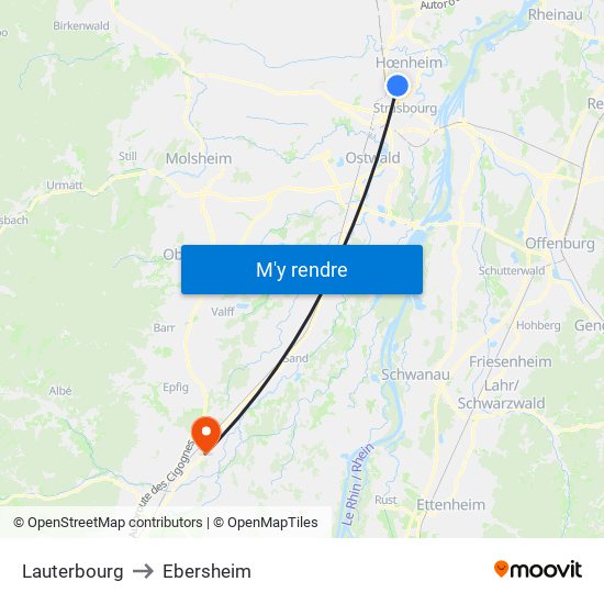Lauterbourg to Ebersheim map