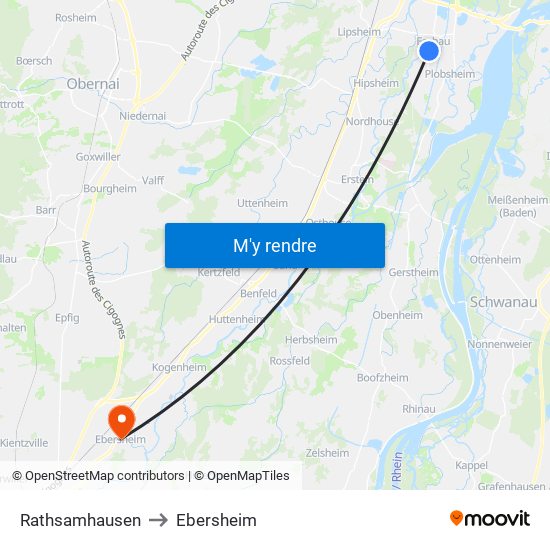 Rathsamhausen to Ebersheim map