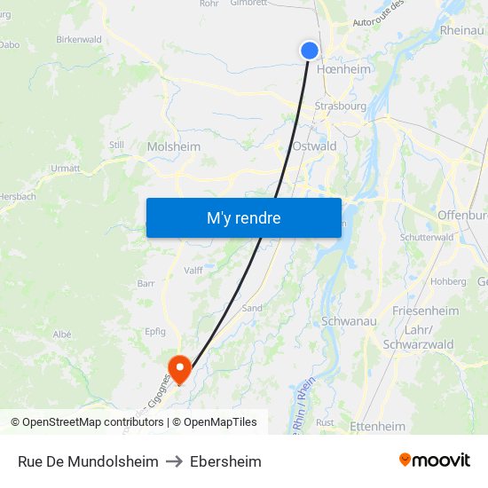 Rue De Mundolsheim to Ebersheim map