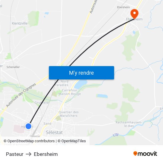 Pasteur to Ebersheim map